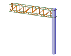 1 pole column with 4-sided cantilever arm