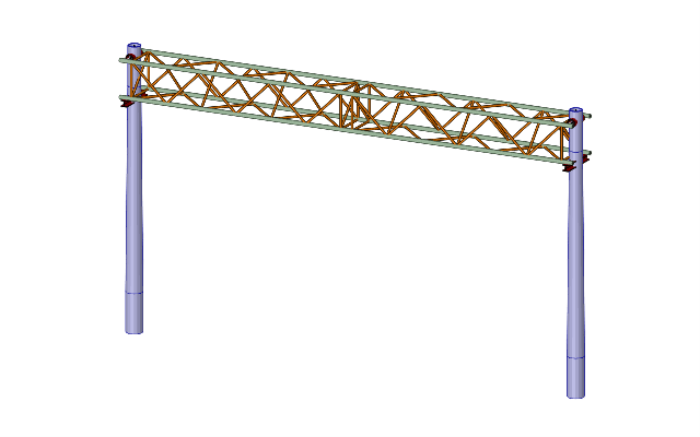 Highway Sign Structures Analysis, Design and Evaluation Software (ASD & LRFD) Pole column with 4-sided latticed beam