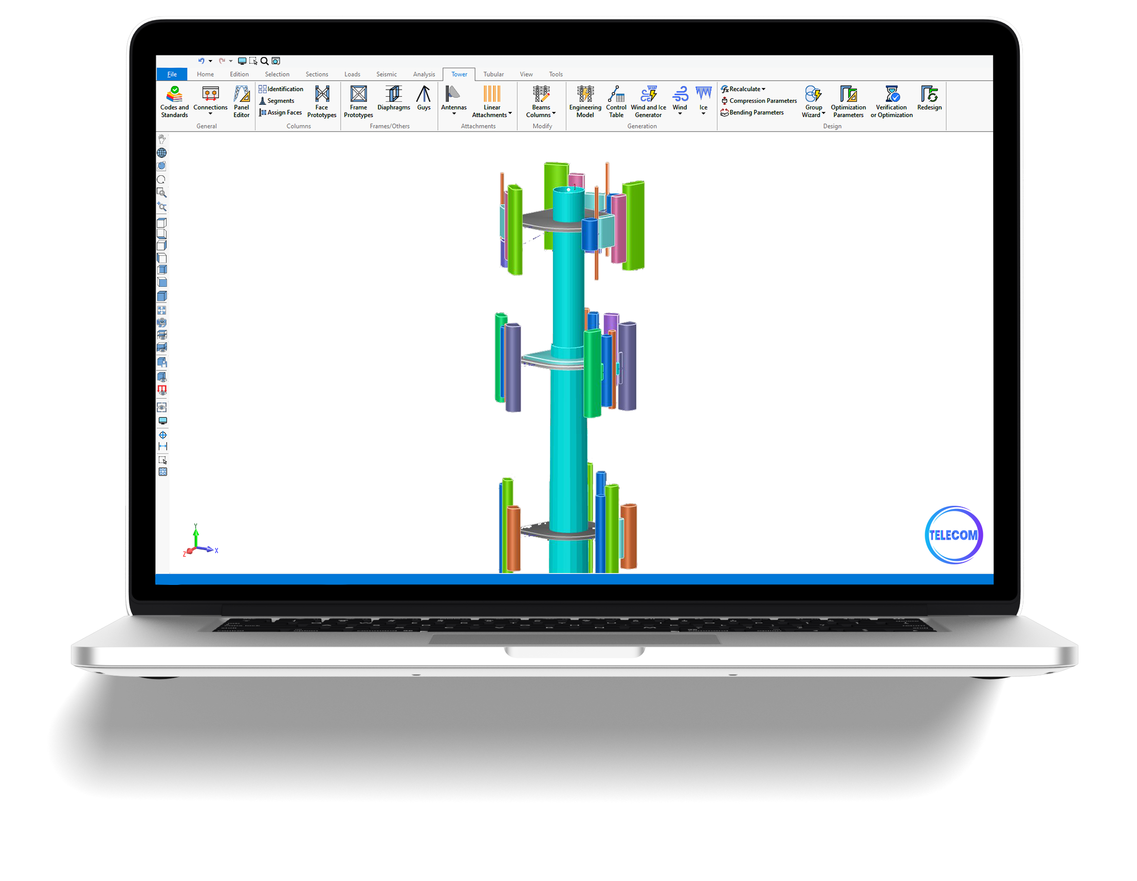 Telecom Towers Structural Analysis and Design (ANSI/TIA-222-I and CSA S37-24)