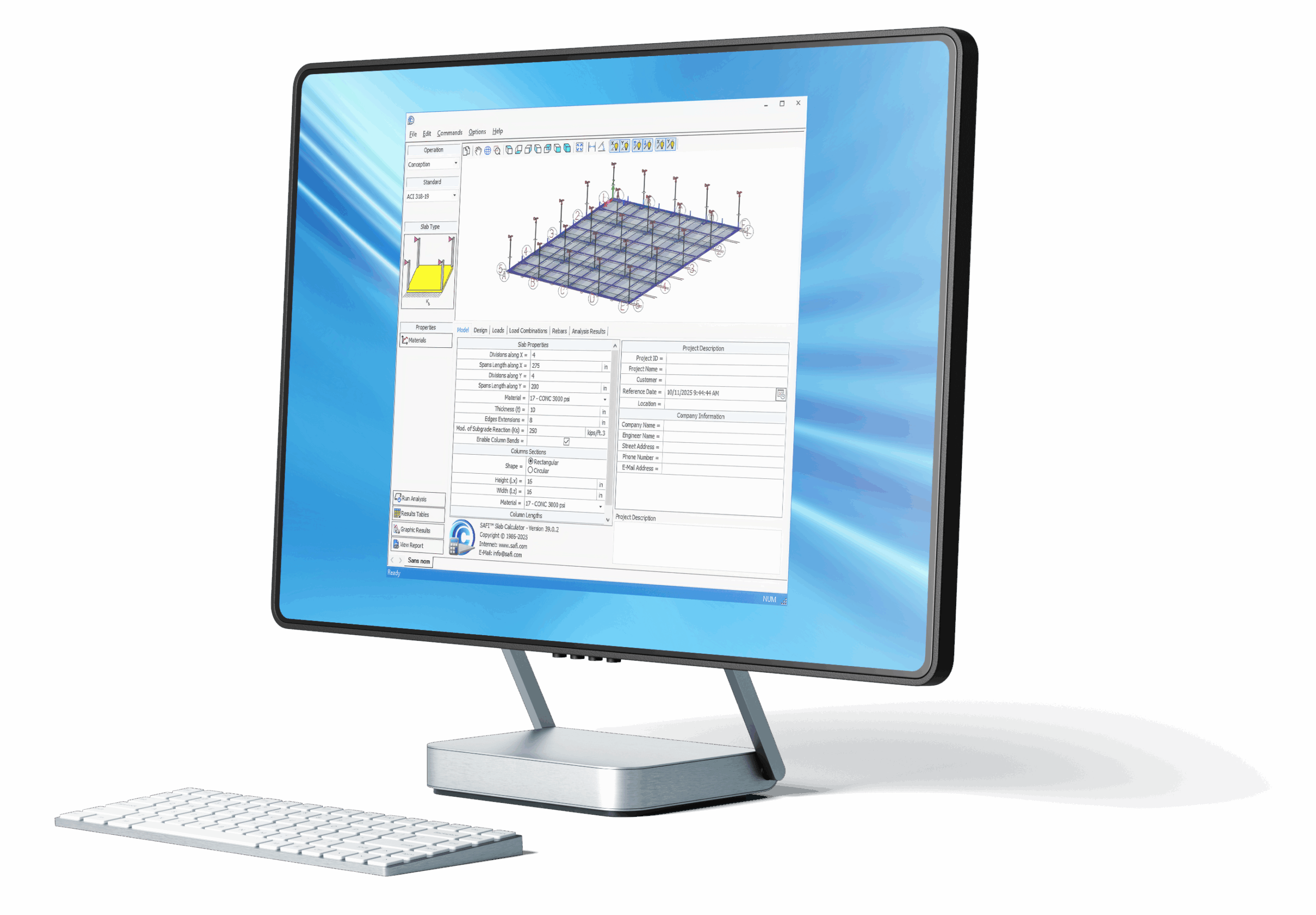 Powerful slab design software to define geometry, loads, and reinforcement with instant 3D visualization and clear, professional reports.
